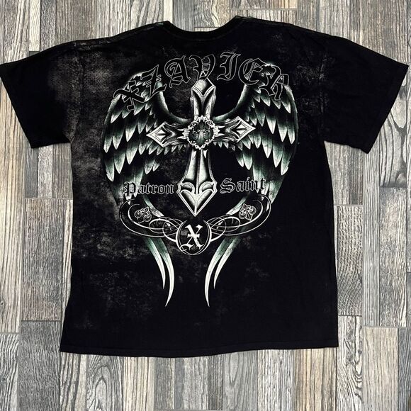 🔥☠️ Y2K XZAVIER UNLIMITED PATRON SAINT Affliction Style Graphic Tee 2XL - EUC - Picture 7 of 11